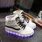 white hot sell LED light shoes adults casual sneakers fashion for women, cheap price LED shoes casual fashion flash light