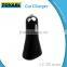 elegent style car charger black portable travel charger dual USB carcharger for battery charging on car