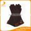 2016 fangle spandex velvet black hand gloves decorated with lovely leather flower