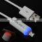 colored micro usb serial cable with led light