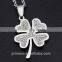 2016 New Arrival Titanium Full Rhinestones Clover Necklaces Male Stainless Steel Pendant