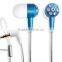 2015 New product sample free music studded diamond glowing earphone