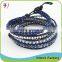 Hot Sale Custome Real Leather Colorful Stone Bead Bracelet