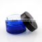 1.5 oz painting blue cosmetic jar with black cap