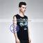 Custom made 100% polyester mens printed stringer tank top