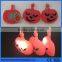 embossed cute pumpkin shape silicone led light keychain