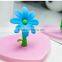 The hot sale cute flower shaped silicone suction lids for cups