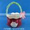 Hot selling ceramic christmas basket with santa claus painting