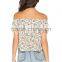 chinese wholesale Sexy short sleeves floral printed ladies shirt