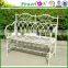 Discounted New Vintage Design Wrought Iron White Folding Bench For Park Patio J24M TS05 X11B PL08-10288