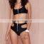 Fashion sexy zipper hollow out bikini hot girl brazilian high cut swimwear