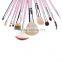 Rose Flower Print Pattern 12pcs/set Goat Hair Cosmetic Brush Pink Handle Color Makeup Brushes Set Kit Free Shipping