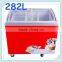 curved glass door chest freezer for ice cream