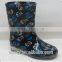 light blue children jelly wellies rain boot with lovely printing