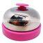 pink dinner call bell with colorful base for tables use