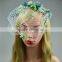 stock selling design bride wedding dress,handmade billycock hair headwear accessories