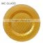 Wholesale Plates Cheap Elegant Wedding Square Design Gold Glass Charge Plate