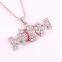 Sport Theme Rhinestone Baseball MOM Pendant Necklace