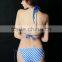 Beautiful Pattern New Fashion Sexy Ladies Swimwear Blue and White Striped Bikini