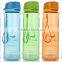 portable 750ml blue sports water bottle with lanyard