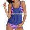 2016 wholesale fashion hot sale new split causal sexy women stripes swimwear ladies sexy mature bikini beachwear