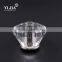 2 3/8 Inch Antic Clear Brass Base Polished Nickel Glass Knob Handle