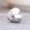 X370 925 Sterling Silver Antique Alphabet Charm Heart Bead For Mom