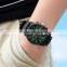 Black Green Dial Alloy Case Black Quartz Casual Men Dress Wristwatch