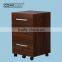 China Modern Mobile 3 Drawer Office File Cabinet With 5 casters/Walnut