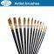 Bomega Fine Nylon Hair Artist Brush (12-Piece) With Brush Bag wholesale