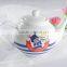 Hot Selling Products White Porcelain Cartoon Printing Teapot Wholesale