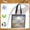 Clear pvc see through jute trimming tote bag with cotton web handle