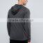 New Design Custom Raglan Sleeves With Hood Dark Grey Men's 49% Polyester 46% Cotton 5% Elastane Casual Skinny Pullover Hoodies