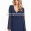 Whoelsale Custom Fashion Lace Boarder Dress For Women Designer One Piece Party V-neck Front Casual Dress