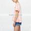 Best selling woman summer t-shirt embrodiery t-shirt cotton woman clothing