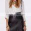 Western women sexy skirt retro tassel bag hip pencil PU skirt