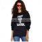 wholesale garments boyfriend terry without hood o-neck comfortable printed plain dyed for women sweatshirt made in china