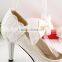Fashionable Lace and Bow Tie For Shoe Heel Shoes Ornament With Metal Clip Shoe Charms