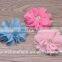 Scallop Ruffuled Ballerina Chiffon Petal Flowers with Crystal Button Spark Rhinestone Buttons Baby Headbands flower