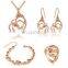 Magic Ikery New Arrival Gold Plated Crystal Heart Set Fashion Costume Jewelry Sets for Women Necklace Earrings Sets
