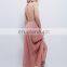 High qaulity lace trim cotton gauze maxi dress ,fashion woman cotton party dress