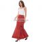 Belle Poque Women Vintage Retro Victorian Style Ruffled Jacquard Fishtail Mermaid Long Red Maxi Skirt BP000204-2