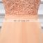 Long Chiffon Bridesmaid Dresses Peach High Quality Lace Backless Sexy Brides Maid Of Honor Vestidos De Real Photo D001