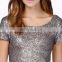 Top grade sequined blouse,bling sequined top blouse