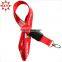 Durable in use polyester lanyard with metal loop