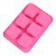 Free Sample Food Grade Heat resistant Nontoxic Silicone Cake Mold Baking Mousse Pudding Mold Tool 6holes