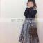 2020 girls skirt autumn and winter Japanese parent-child wear girls plaid stitching dress