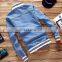Korean Style 2020 New Fashion Wholesale Factory High Quality Plain Blue Cotton Botton Close Mens Jean Jacket Denim Men