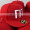 Custom Logo Red Embroidered Caps,Wholesale 6 Panel Acrylic Snapback Hats
