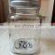 Transparent square glass food storage jar with metal aluminum screw  lid